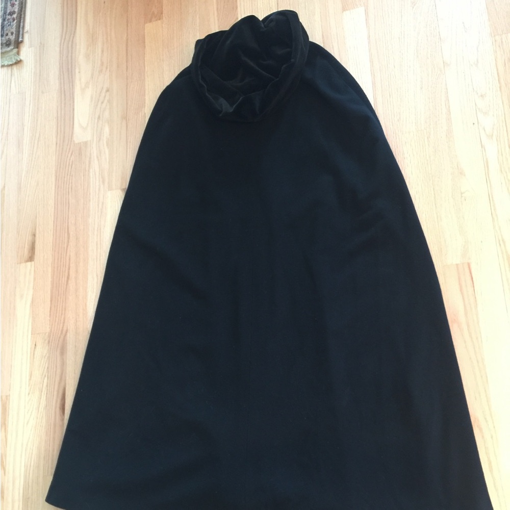 Irish Walking Cape Cloak Wool Hooded Black Made in Ireland Molina Jimmy Hourihan - Picture 5 of 5